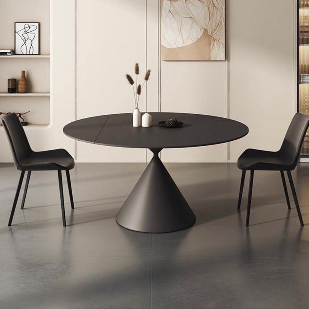 ALESON Modern Extendable Sintered Stone Round Dining Table