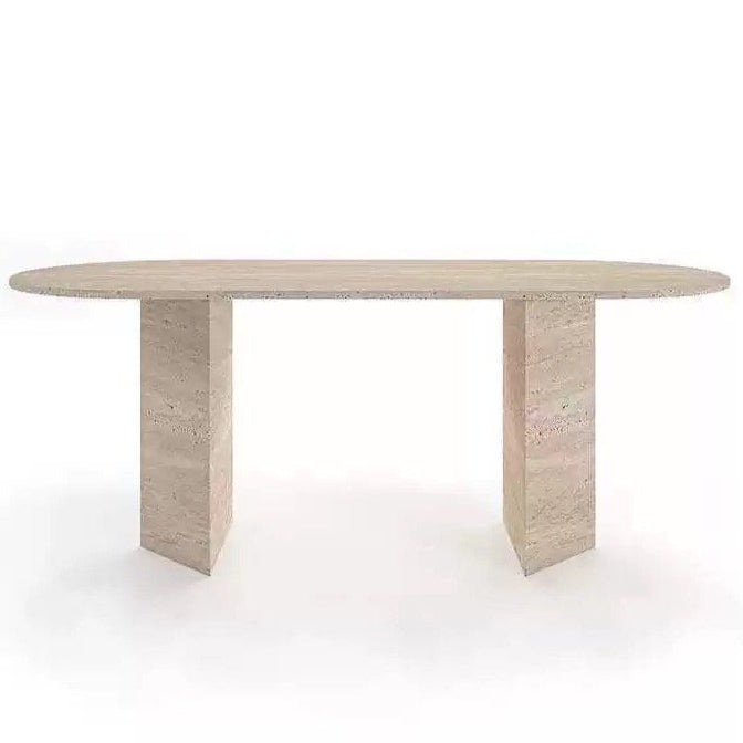 CAFUS Modern Travertine Dining Table