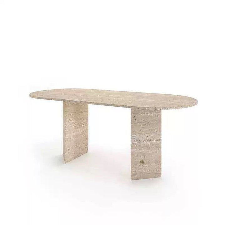 CAFUS Modern Travertine Dining Table