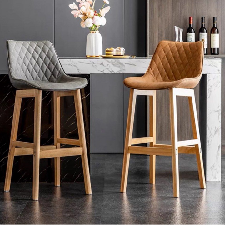 SOUNE Modern Leather Bar Stool