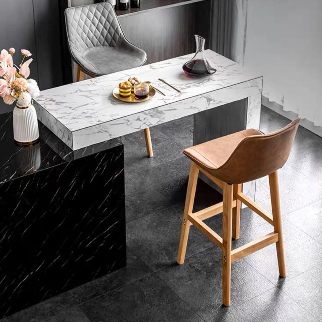 SOUNE Modern Leather Bar Stool