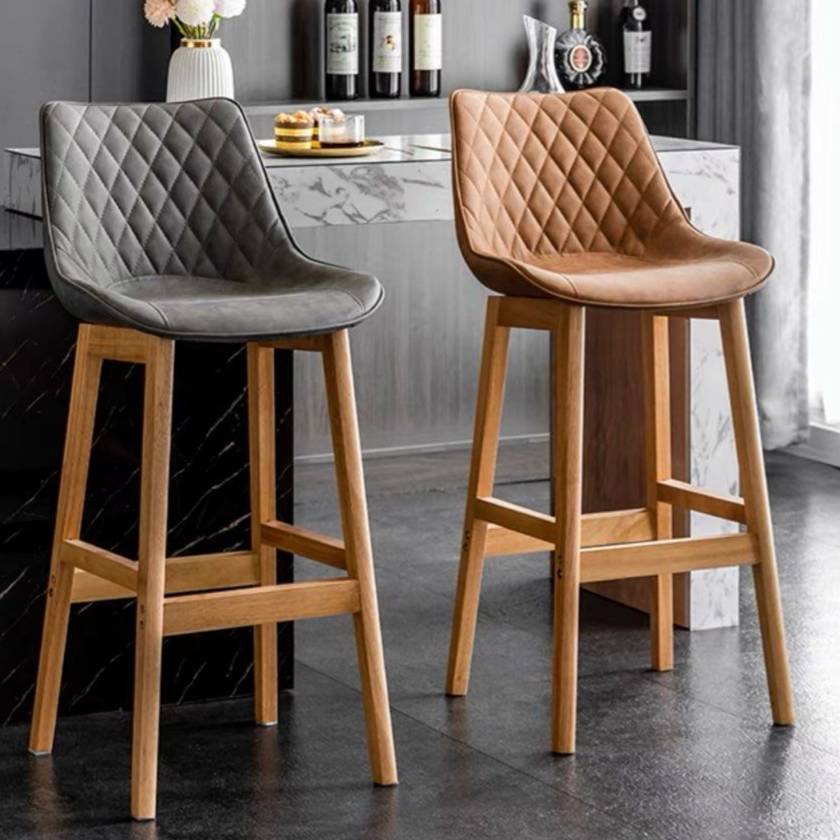SOUNE Modern Leather Bar Stool
