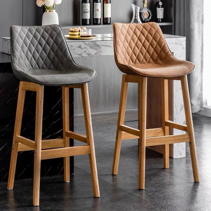 SOUNE Modern Leather Bar Stool