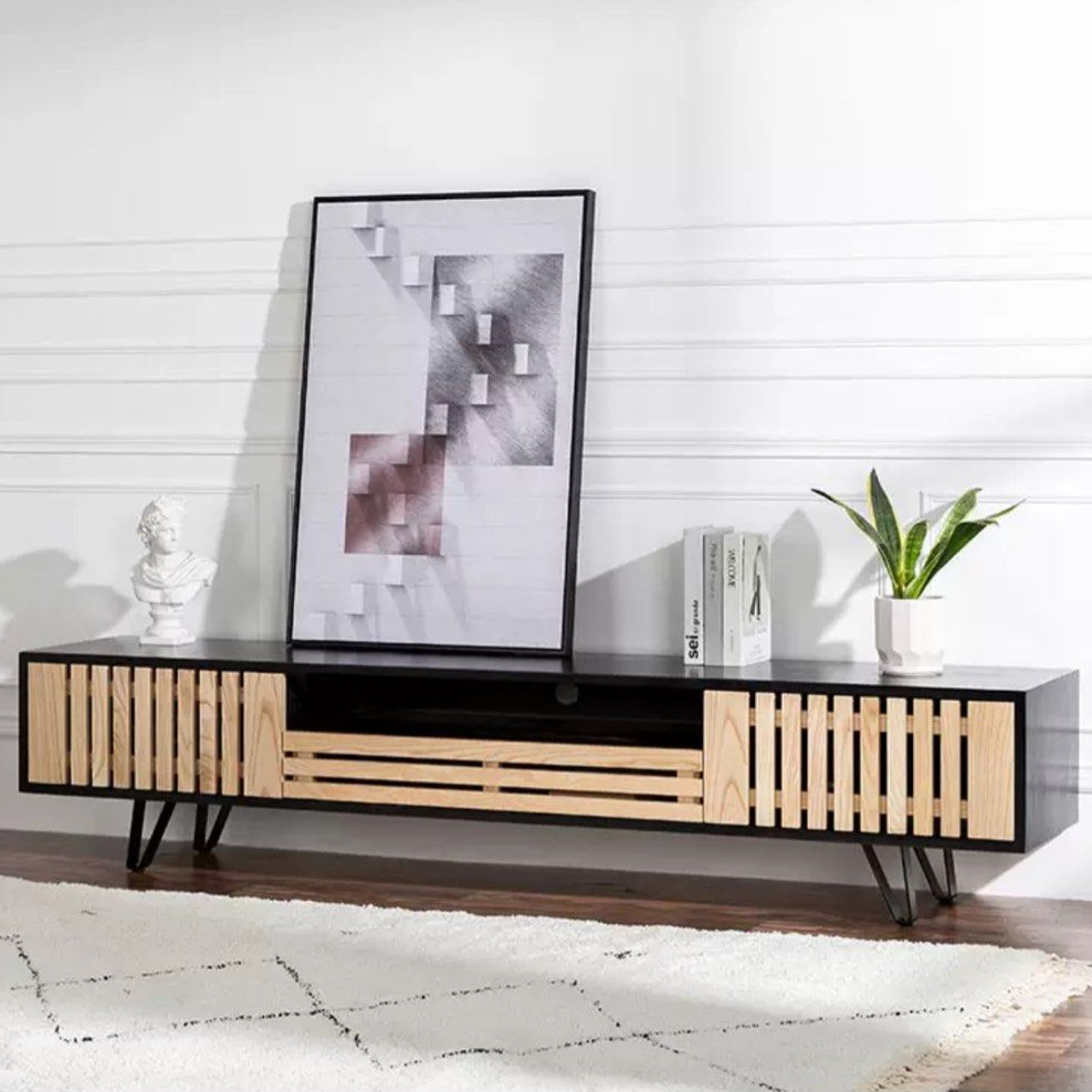 CAEDUS Industrial Solid Wood TV Console