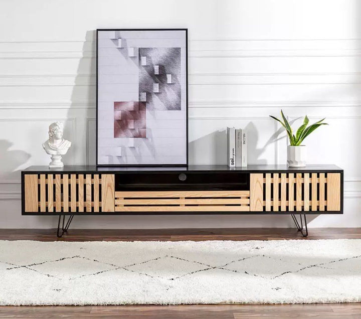 CAEDUS Industrial Solid Wood TV Console