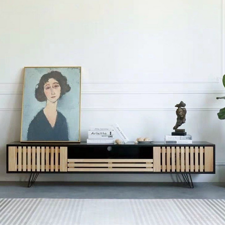 CAEDUS Industrial Solid Wood TV Console