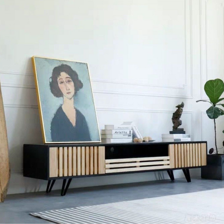 CAEDUS Industrial Solid Wood TV Console