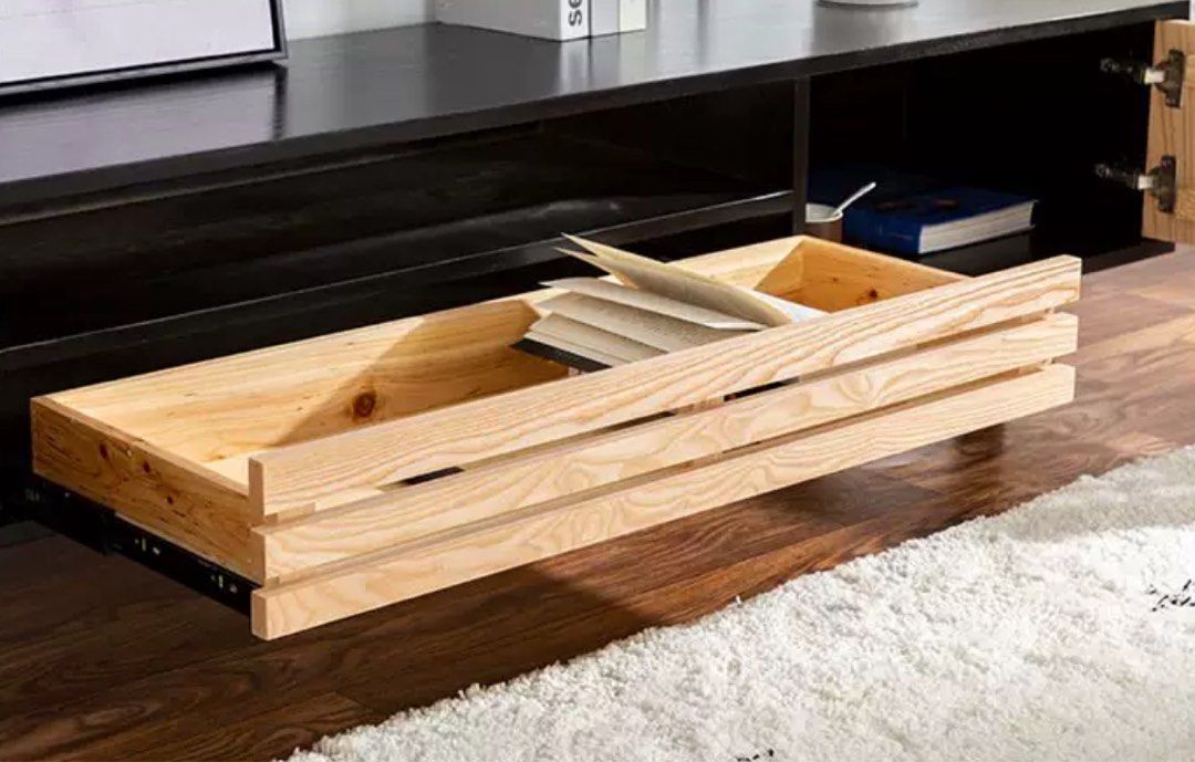 CAEDUS Industrial Solid Wood TV Console