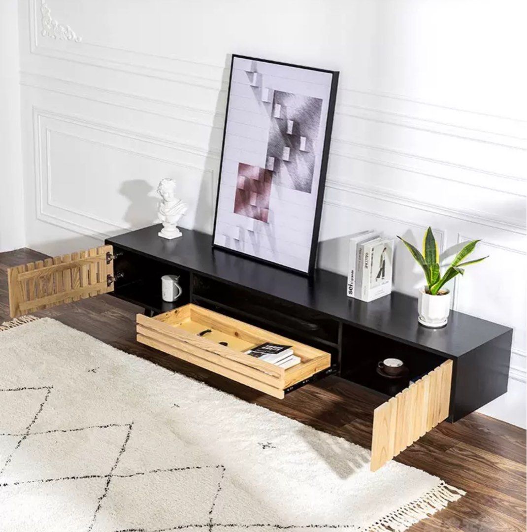 CAEDUS Industrial Solid Wood TV Console