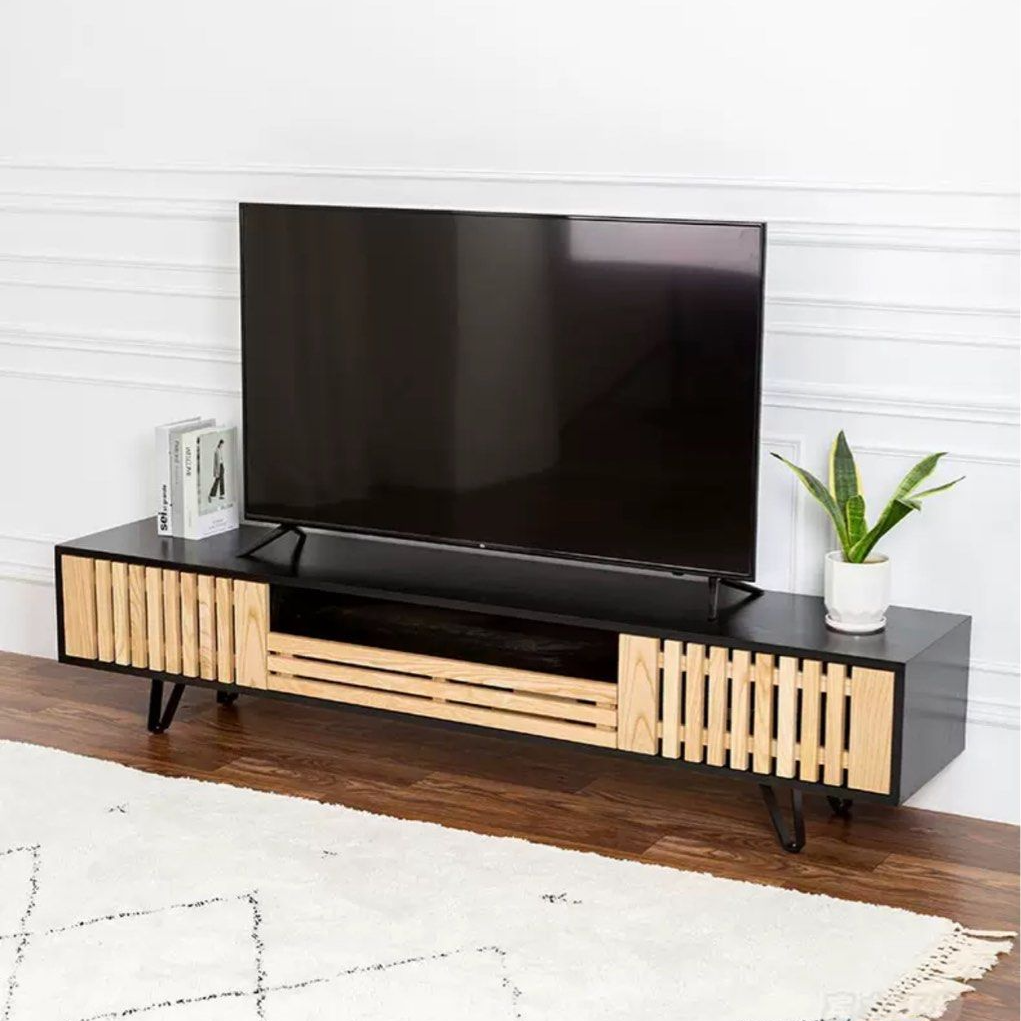CAEDUS Industrial Solid Wood TV Console