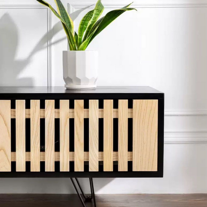 CAEDUS Industrial Solid Wood TV Console