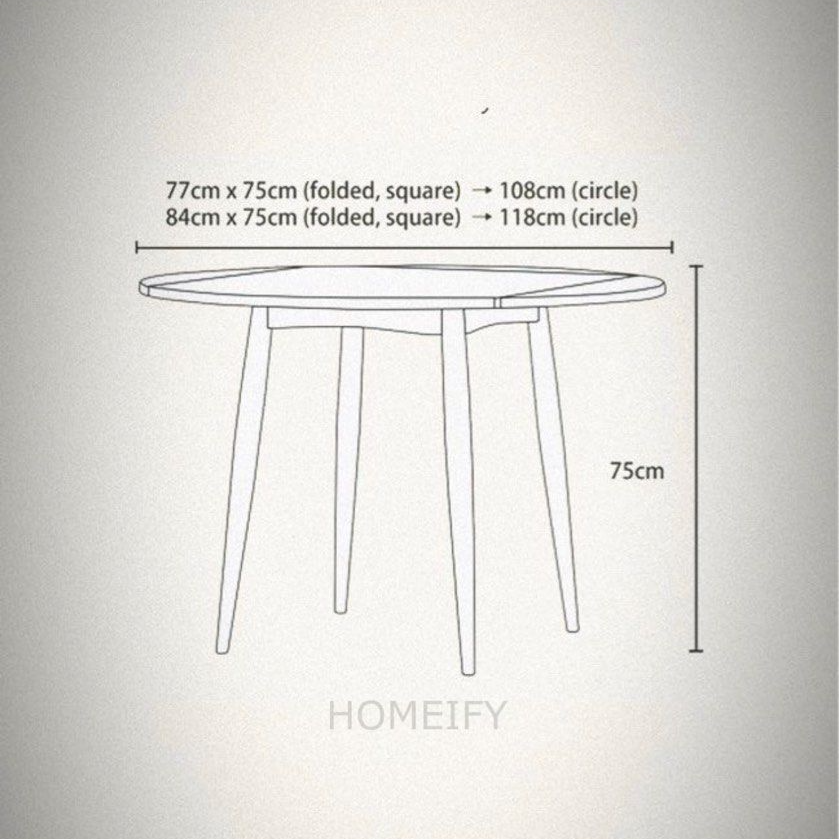SUTTON Wood Foldable Round Table