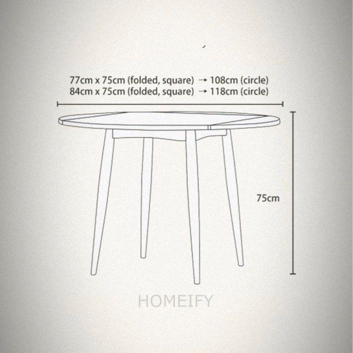 SUTTON Wood Foldable Round Table