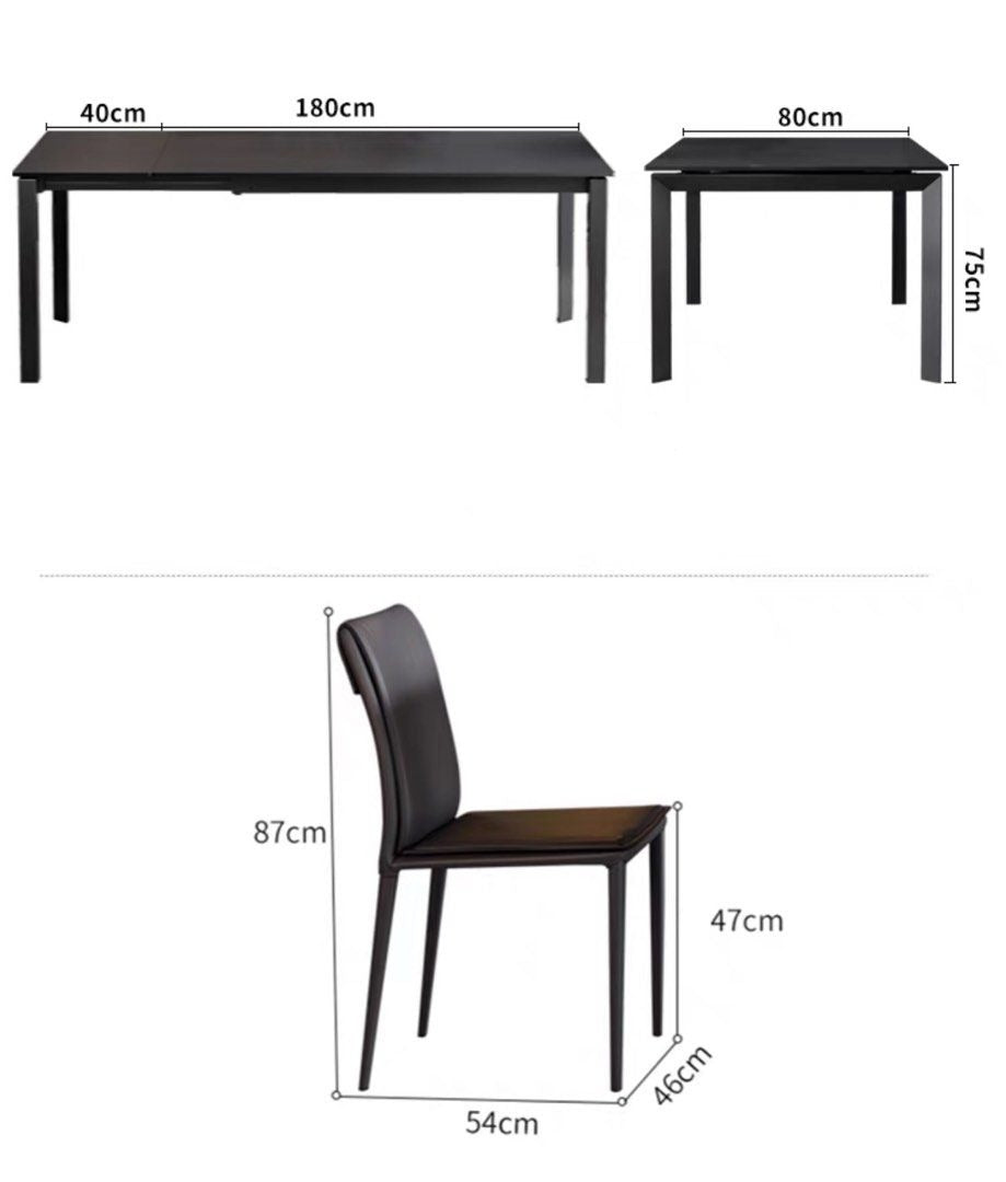LEONARD Modern Extendable Sintered Stone Dining Table