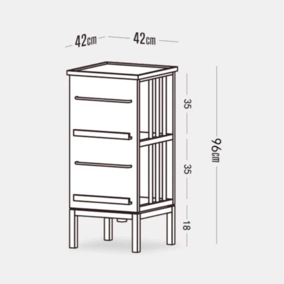 CORINN Japandi Solid Wood Rotatable Display Shelf