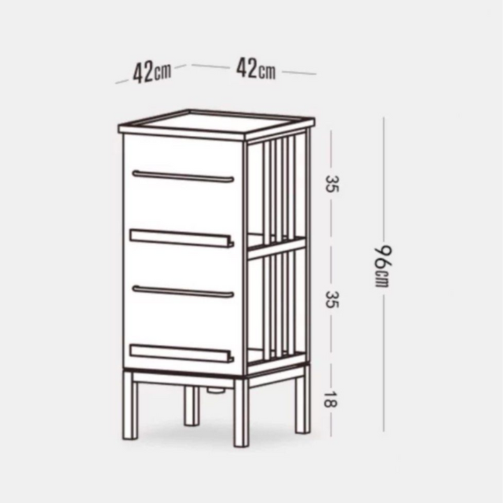 CORINN Japandi Solid Wood Rotatable Display Shelf