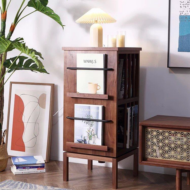 CORINN Japandi Solid Wood Rotatable Display Shelf