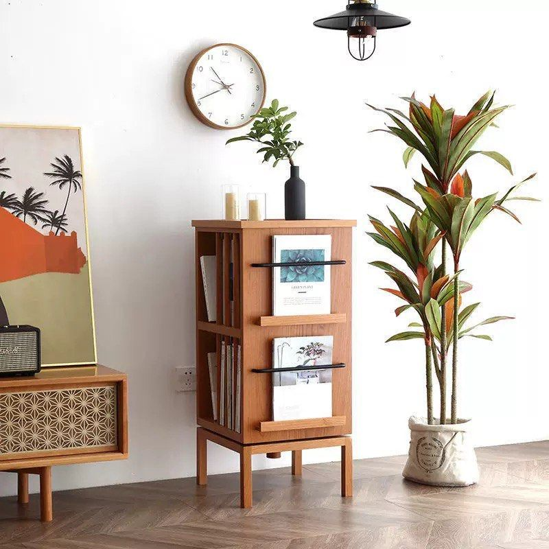 CORINN Japandi Solid Wood Rotatable Display Shelf