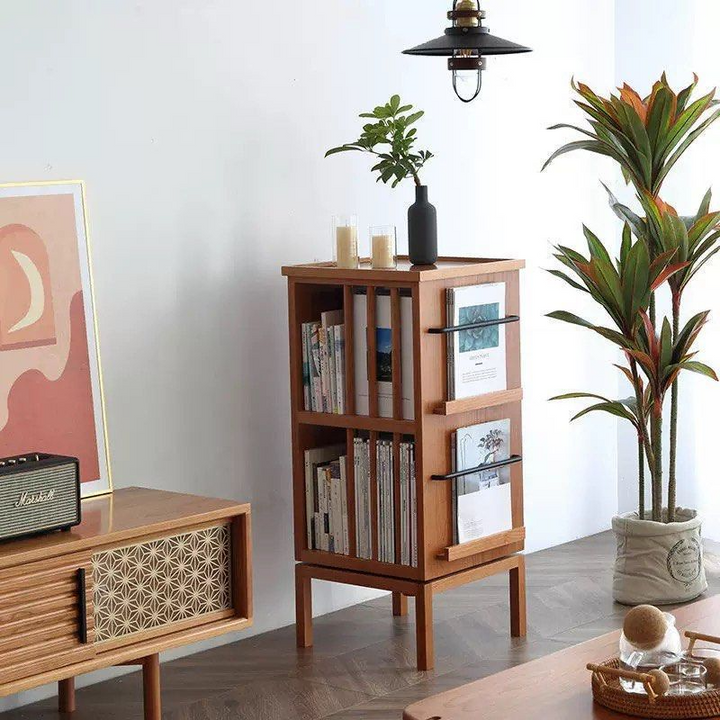 CORINN Japandi Solid Wood Rotatable Display Shelf