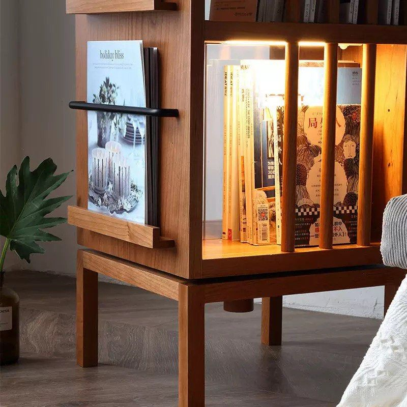 CORINN Japandi Solid Wood Rotatable Display Shelf