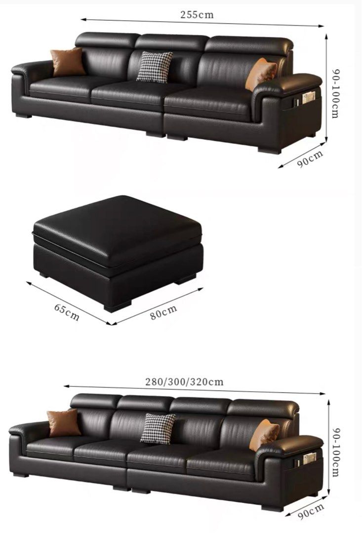BREVION Modern Genuine Leather Sofa