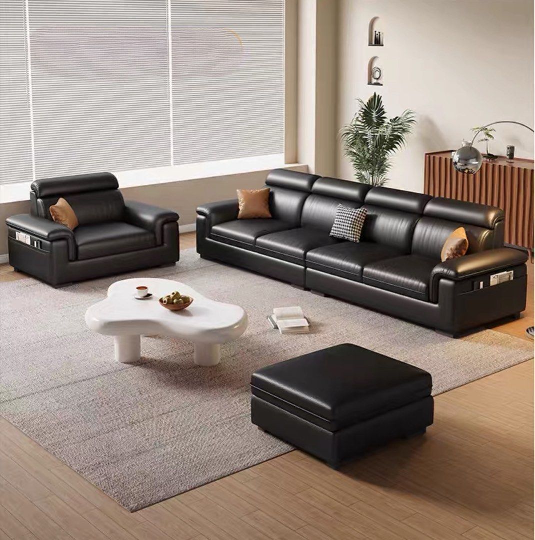 BREVION Modern Genuine Leather Sofa