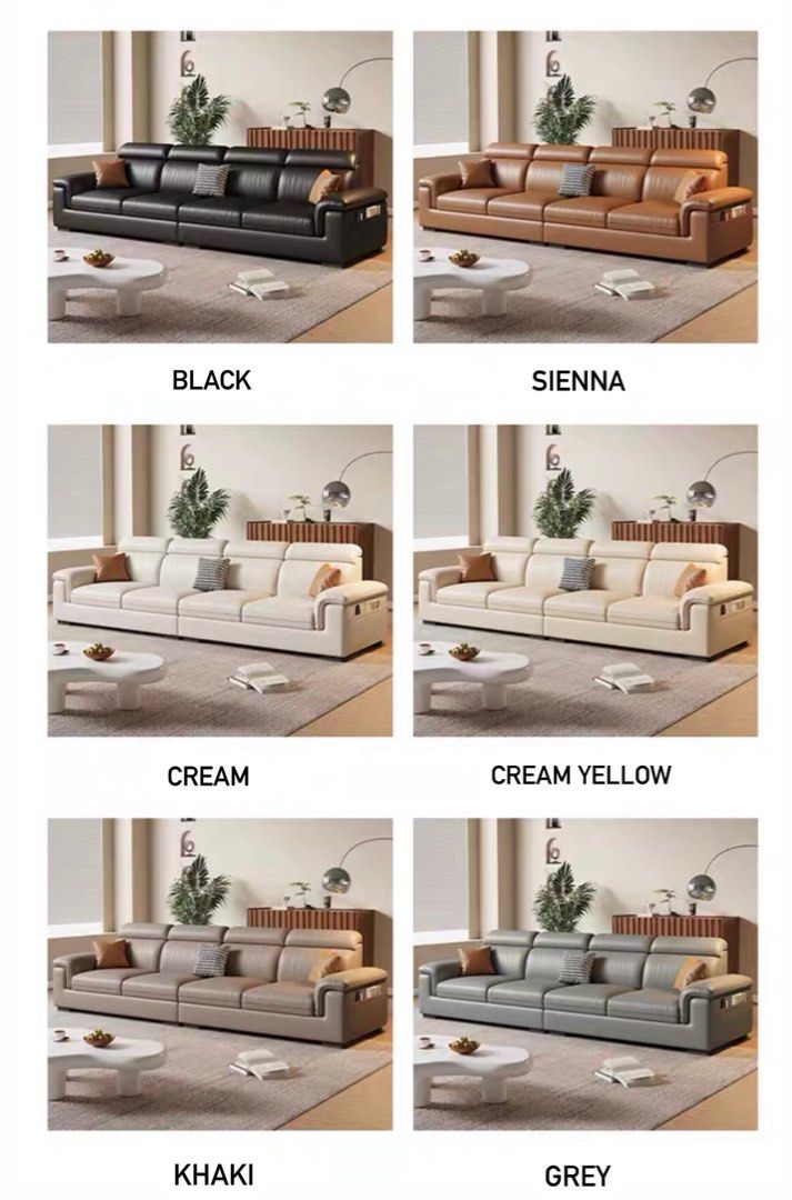 BREVION Modern Genuine Leather Sofa