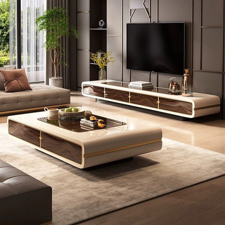 SOLUSAR Modern TV Console & Coffee Table