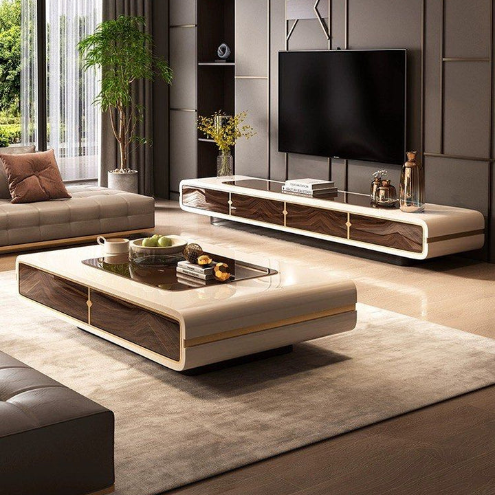 SOLUSAR Modern TV Console & Coffee Table