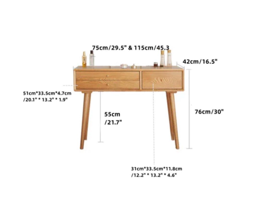 CHLOE Rustic Solid Wood Vanity Table