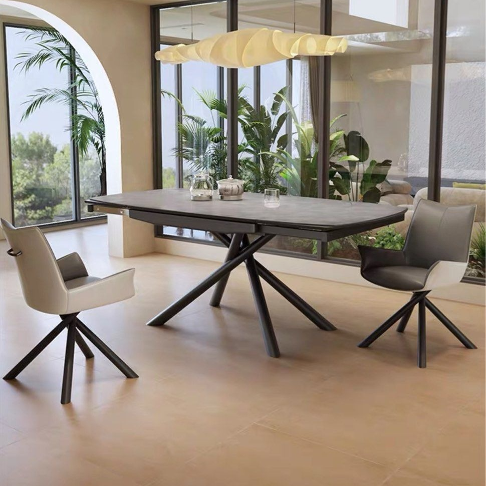 KIATO Modern Sintered Stone Extendable Dining Table