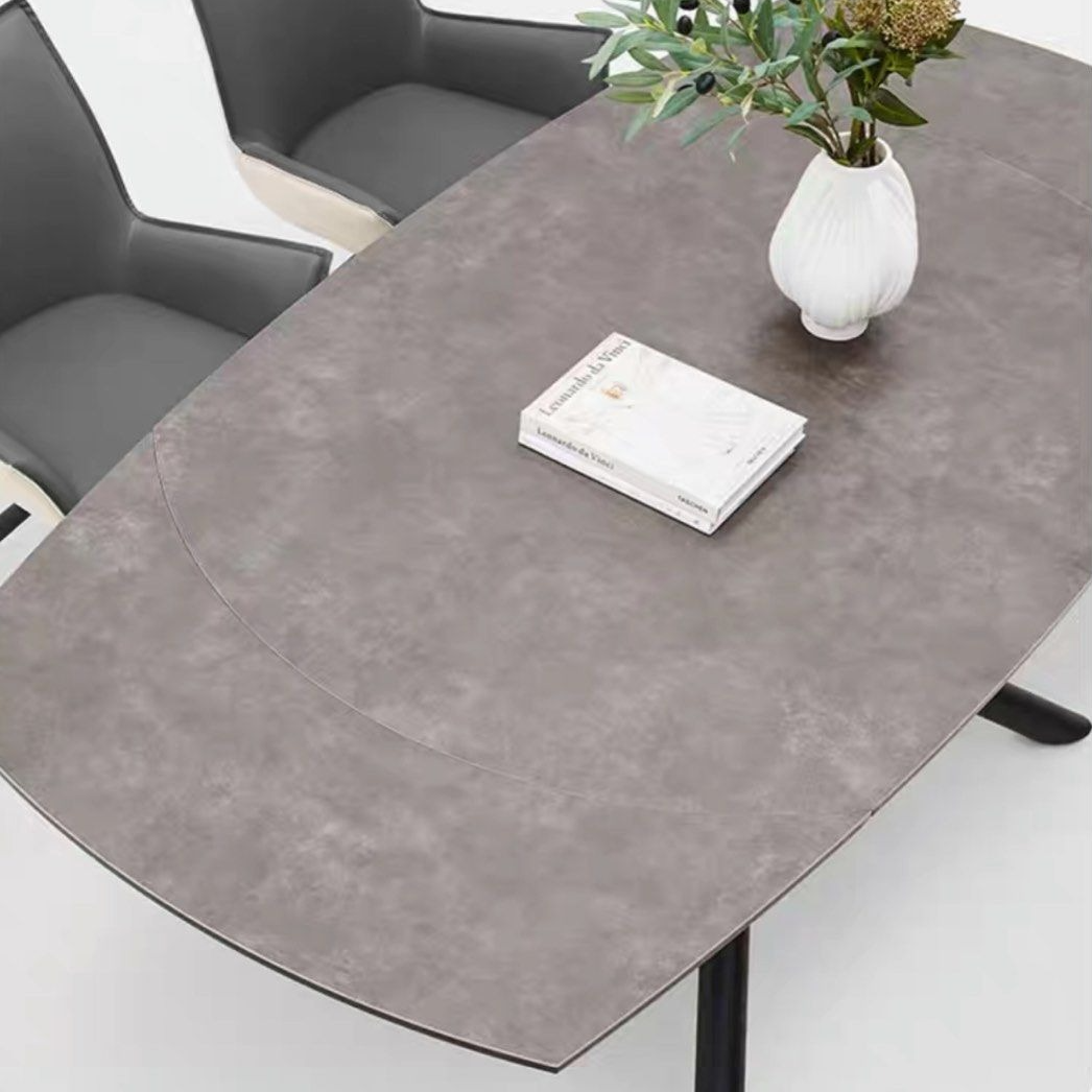KIATO Modern Sintered Stone Extendable Dining Table