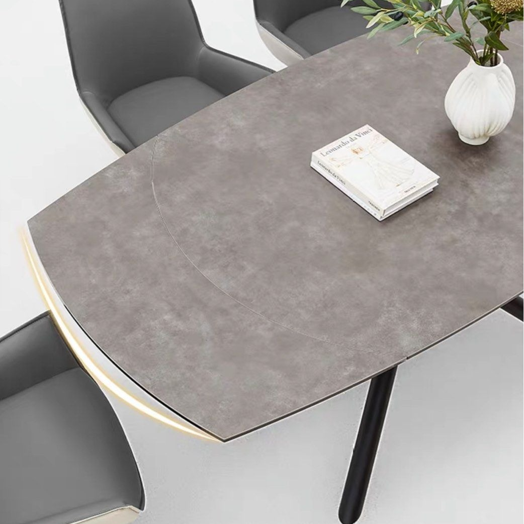 KIATO Modern Sintered Stone Extendable Dining Table