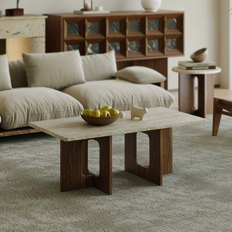 GERALD Modern Travertine Coffee Table