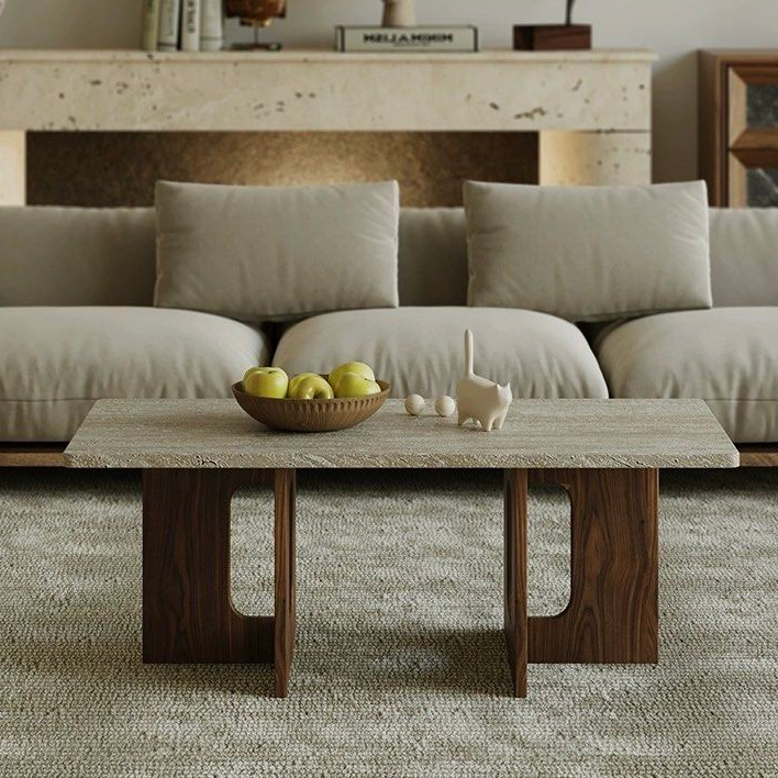 GERALD Modern Travertine Coffee Table