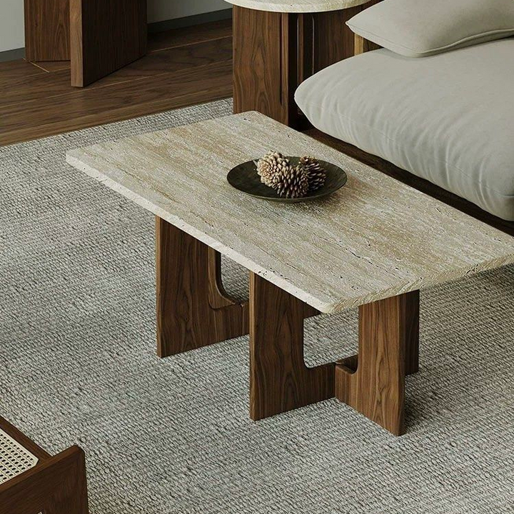 GERALD Modern Travertine Coffee Table