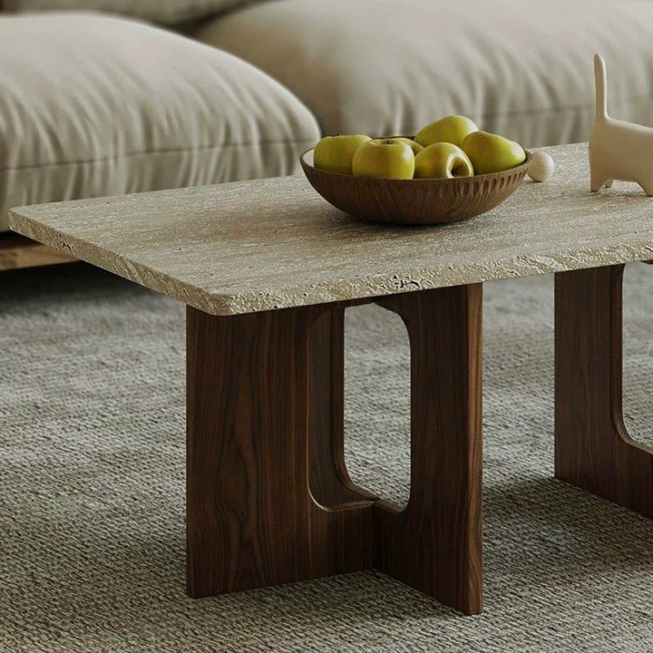 GERALD Modern Travertine Coffee Table