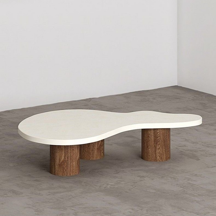 MOVERA Modern Travertine Coffee Table