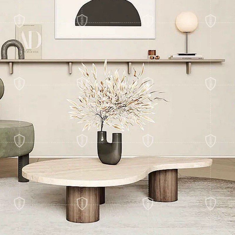 MOVERA Modern Travertine Coffee Table