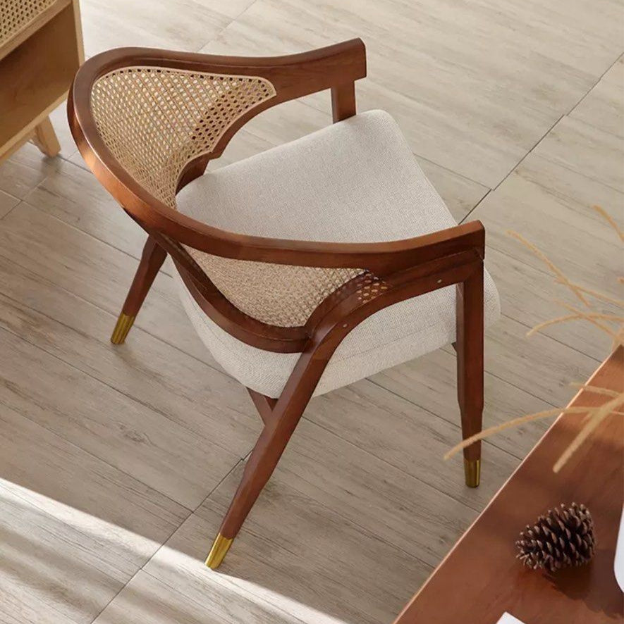 SHAYERA Mid-Century Rattan Dining Chair