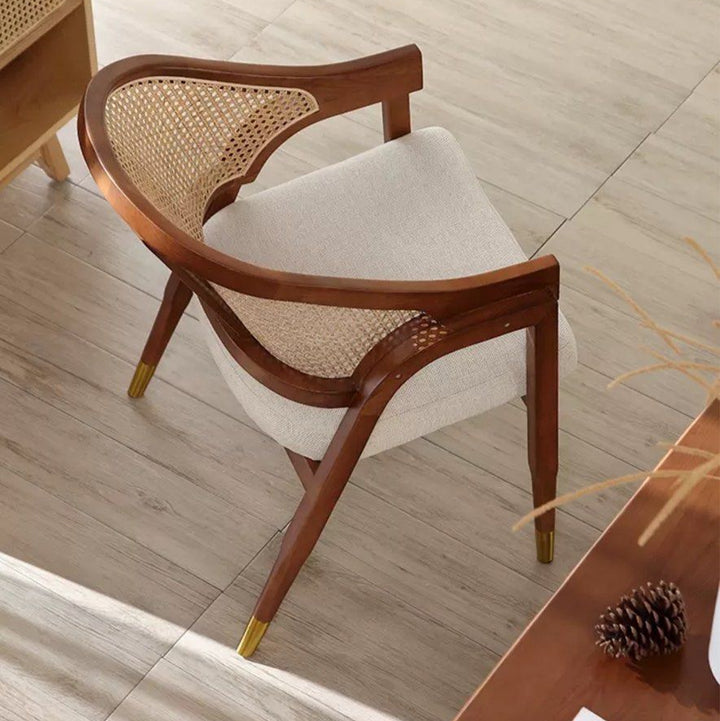 SHAYERA Mid-Century Rattan Dining Chair