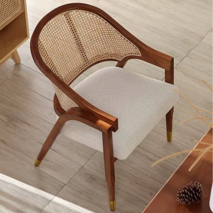 SHAYERA Mid-Century Rattan Dining Chair