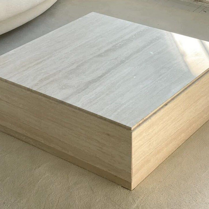 DUNHAM Modern Travertine Coffee Table