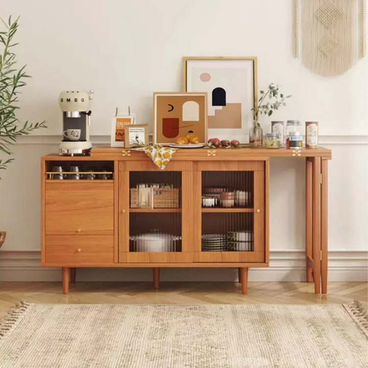 YAMAGUCHI Japandi Solid Wood Dining Table Cabinet