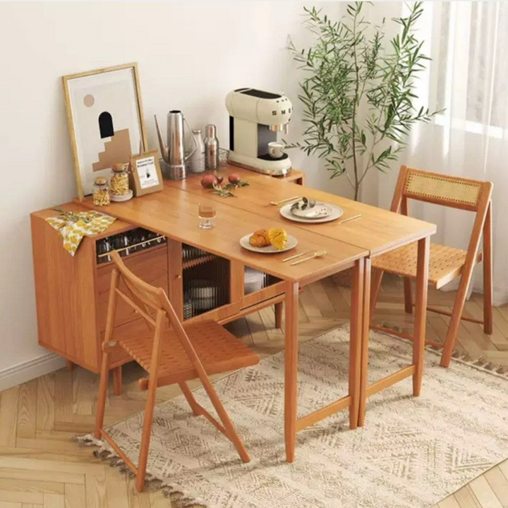 YAMAGUCHI Japandi Solid Wood Dining Table Cabinet