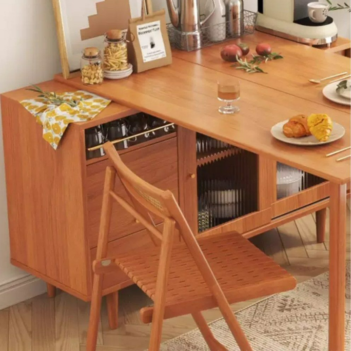 YAMAGUCHI Japandi Solid Wood Dining Table Cabinet