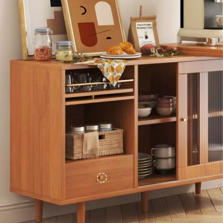 YAMAGUCHI Japandi Solid Wood Dining Table Cabinet