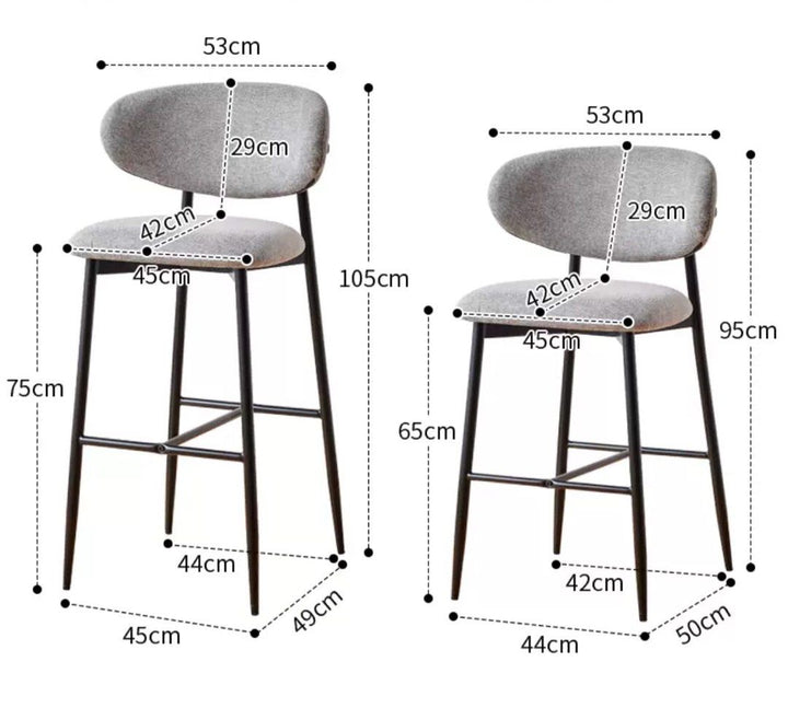 DEAGE Modern Fabric Bar Stool