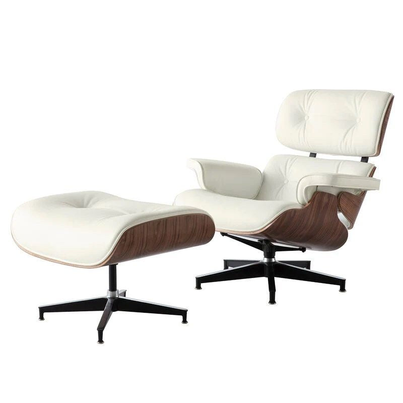 COLTON Leather Lounge Chair with Ottoman