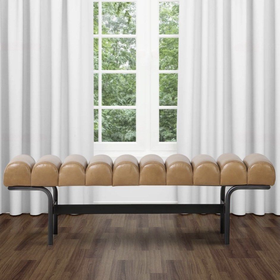 DARIUS Modern Genuine Leather Bench